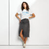 Women’s organic ribbed neck t-shirt - White, M